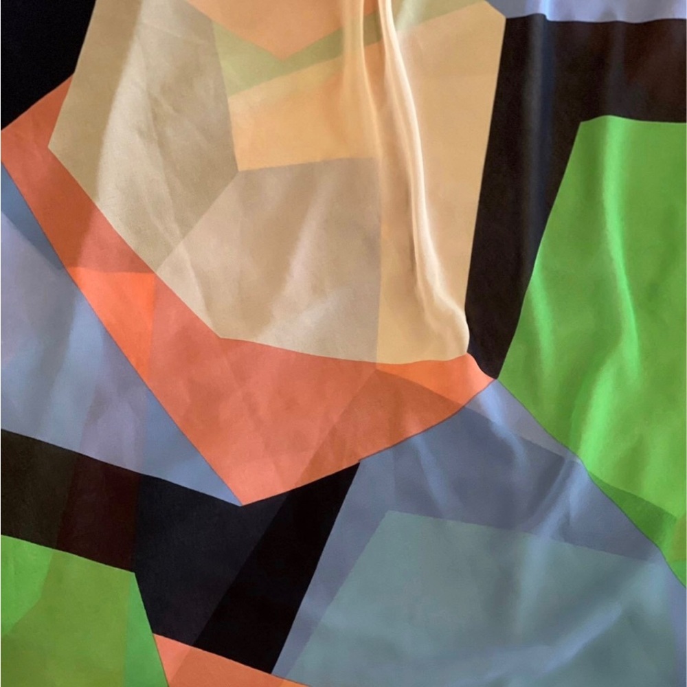 Geometric Print Multicolor Chiffon Sheer Georgette Fabric
